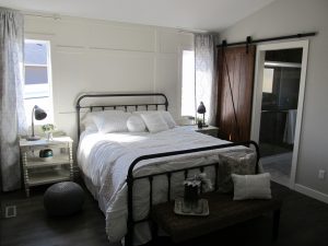 Feature wall with barn doors in Alberta